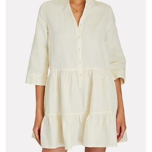 NWT Apiece Apart Maurino Tiered Linen-Cotton Mini Dress